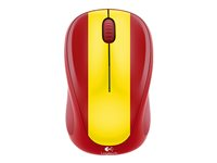 Logitech M235 - 2:a generationen - mus - höger- och vänsterhänta - optisk - trådlös - 2.4 GHz - trådlös USB-mottagare - spansk flagga 910-004028