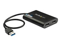 StarTech USB 3.0 till Dual DisplayPort-adapter - 4K 60 Hz - DisplayPort-adapter - USB typ A (hane) till DisplayPort (hona) - USB 3.0 - 30 cm - 4K60 Hz (4096 x 2160) stöd - svart USB32DP24K60