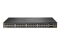 HPE Aruba 6200F 48G Class4 PoE 4SFP+ 370W Switch - Kytkin - suurin pinoamisetäisyys 10 km - L3 - Hallinnoitu - 48 x 10/100/1000 (PoE+) + 4 x 1 Gigabit / 10 Gigabit SFP+ (uplink) - edestä ja sivulta taakse - telineeseen asennettava - PoE+ (370 W) - BTO JL727B#ABB