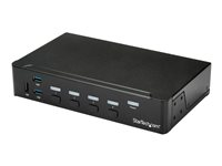 Startech HDMI KVM-switch med 4 portar - USB 3.0 - 1080p - Omkopplare för tangentbord/video/mus/USB - 4 x KVM/ljud/USB + 3 x SuperSpeed USB - 1 lokal användare - rackmonterbar - Växelström 120/230 V/likström 9 - 12 V - för P/N: SV431RACK SV431HDU3A2