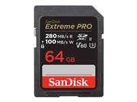 SanDisk Extreme Pro - Flash-muistikortti - 64 Gt - Video Class V60 / UHS-II U3 / Class10 - SDXC UHS-II SDSDXEP-064G-GN4IN