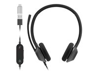 Cisco Headset 322 - Kuulokkeet + mikrofoni - korvien päällä - langallinen - USB-A - hiilen musta HS-W-322-C-USBC