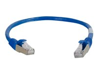 C2G Cat6a Booted Shielded (STP) Network Patch Cable - Kytkentäkaapeli - RJ-45 (uros) to RJ-45 (uros) - 10 m - STP - CAT 6a - valettu, piikitön, säikeinen - sininen 89927