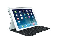 Logitech Ultrathin - Tangentbord och foliefodral - trådlös - Bluetooth - Nordisk - kolsvart 920-006178