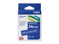 Brother TZe-555 - Vit på blå - Rulle ( 2,4 cm x 8 m) 1 kassett(er) bandlaminat - för Brother PT-D600; P-Touch PT-2470, 3600, D800, E550, H500, P750; P-Touch Cube Plus PT-P710 TZE555