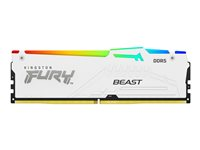 Kingston FURY Beast RGB - DDR5 - moduuli - 16 Gt - DIMM 288 nastaa - 6000 MHz / PC5-48000 - CL30 - 1.4 V - puskuroimaton - on-die ECC - valkoinen KF560C30BWA-16