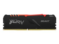 Kingston FURY Beast RGB - DDR4 - moduuli - 8 Gt - DIMM 288 nastaa - 3600 MHz / PC4-28800 - CL17 - 1.35 V - puskuroimaton - non-ECC - musta KF436C17BBA/8