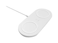 Belkin BoostCharge Dual - Trådlös laddningsplatta + växelströmsadapter - 10 Watt - vit WIZ002VFWH