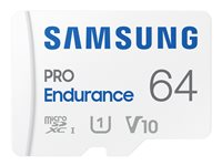 Samsung PRO Endurance MB-MJ64KA - Flash-muistikortti (microSDXC to SD -adapteri sisältyvä) - 64 Gt - Video Class V10 / UHS-I U1 / Class10 - microSDXC UHS-I - valkoinen MB-MJ64KA/EU