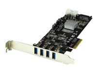 Startech PCI Express (PCIe) SuperSpeed USB 3.0-kortadapter med 4 portar och 2 dedicerade kanaler på 5 Gbps ? UASP ? SATA/LP4-ström - USB-adapter - PCIe x4 - USB 3.0 x 4 - för P/N: BNDTB10GI, BNDTB210GSFP, BNDTB310GNDP, BNDTB410GSFP, BNDTB4M2E1, BNDTBUSB3142 PEXUSB3S42V