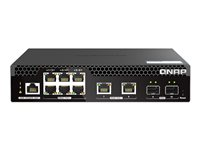 QNAP - Kytkin - puolileveys - Hallinnoitu - 10 x 2.5GBase-T + 2 x 10 Gigabit SFP+ + 6 x 2.5GBase-T + 2 x 10 Gigabit Ethernet - PoE++ (310 W) QSW-M2106PR-2S2T