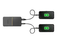 OtterBox - Virtapankki - 15000 mAh - 18 watti(a) - 3 A - Apple Fast Charge, Huawei Fast Charge, PE 2.0+, PD 3.0, QC 3.0, AFC, SFCP - 2 lähtöliittimet (USB, 24 pin USB-C) - johdossa: USB, USB-C - Hämärä 78-80691