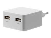 Insmat - Verkkosovitin - 3.1 A - 2 lähtöliittimet (USB) 530-8365