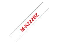 Brother M-K222BZ - Palst - rött på vitt - Rulle (0,9 cm x 8 m) 1 kassett(er) tejp - för P-Touch PT-55, PT-55P, PT-90 MK222BZ