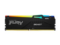 Kingston FURY Beast RGB - DDR5 - moduuli - 8 Gt - DIMM 288 nastaa - 5200 MHz / PC5-41600 - CL40 - 1.25 V - puskuroimaton - on-die ECC KF552C40BBA-8