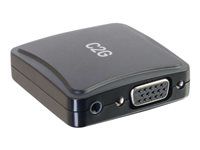 C2G VGA + 3.5mm to HDMI Adapter Converter - Videokort - mini-phone stereo 3.5 mm, HD-15 (VGA) hona till HDMI, Mikro-USB typ B (endast ström) hona - svart - stöd för 1080p 84010