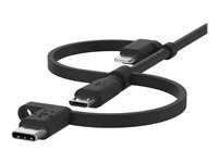 Belkin BoostCharge Universal - USB-kabel - USB hane till mikro-USB typ B, Lightning, USB-C hane - 1 m CAC001BT1MBK