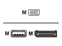 ATEN - Tangentbords-/video-/muskabel - USB, DisplayPort (hane) till 15 stifts SPHD (hane) - 1.8 m - för ATEN CS1304 G2 0x1x4, CS1308 G2 0x1x8, CS1316 G2 0x1x16 Q5T70A