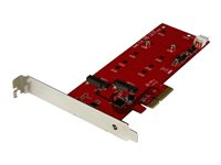 Startech 2x M.2 SATA SSD Controller Card - PCIe - PCI Express M.2 SATA III Controller - NGFF Card Adapter (PEX2M2) - Kontrollerkort - M.2 - M.2 Card / SATA 6Gb/s - PCIe 2.0 x2 - för P/N: BNDTB10GI, BNDTB210GSFP, BNDTB310GNDP, BNDTB410GSFP, BNDTB4M2E1, BNDTBUSB3142 PEX2M2