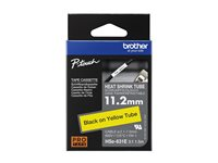 Brother HSe-631E - Svart på gult - Rulle (1,12 cm x 1,5 m) 1 kassett(er) hängande låda - rörtejp för värmekrympning - för P-Touch PT-D800W, PT-E550WVP HSE631E