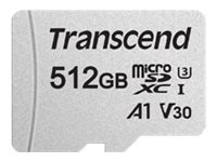 Transcend 300S - Flash-muistikortti (sovitin sisältyvä) - 512 Gt - A1 / Video Class V30 / UHS-I U3 / Class10 - microSDXC TS512GUSD300S-A