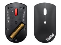 Lenovo ThinkPad Silent - Mus - höger- och vänsterhänta - optisk blå - 3 knappar - trådlös - Bluetooth 5.0 - svart - detaljhandel - för ThinkPad T16 Gen 4 21QN 4Y50X88822