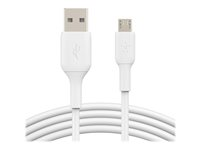 Belkin BoostCharge - USB-kaapeli - Micro-USB Type B (uros) to USB (uros) - 1 m - valkoinen CAB005BT1MWH