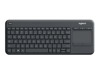 Logitech Wireless Touch Keyboard K400 Plus - Näppäimistö - langaton - 2.4 GHz - venäjä - musta 920-007147