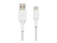 Belkin BoostCharge - USB-kaapeli - 24 pin USB-C (uros) to USB (uros) - 15 cm - valkoinen CAB002BT0MWH