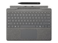 Microsoft Surface Pro Keyboard - Tangentbord - med pekdyna, accelerometer, Förvarings- och laddningsfack för Surface Slim Pen 2 - QWERTY - Nordisk - platina - med Slim Pen 2 - för Microsoft Surface Pro 8, Pro 8 for Business, Pro 9, Pro 9 for Business, Pro 10 for Business, Pro (11th Edition), Pro for Business (11th Edition) 8X8-00172