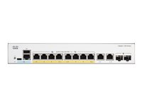 Cisco Catalyst 1300-8P-E-2G - Kytkin - L3 - Hallinnoitu - 8 x 10/100/1000 (PoE+) + 2 x Gigabit SFP/RJ-45 -yhdistelmä - telineeseen asennettava - PoE+ (60 W) C1300-8P-E-2G