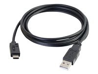 C2G 2m USB 2.0 USB Type C to USB A Cable M/M - USB C Cable Black - USB-kaapeli - USB (uros) to 24 pin USB-C (uros) - USB 2.0 - 2 m - valettu - musta 88871