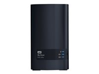 WD My Cloud EX2 Ultra WDBVBZ0240JCH - Personal cloud storage device - 2 telineet - 24 Tt - HDD 12 Tt x 2 - RAID RAID 0, 1, JBOD - RAM 1 Gt - Gigabit Ethernet - iSCSI tuki WDBVBZ0240JCH-EESN