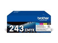 Brother TN243CMYK Value Pack - 4-pack - svart, gul, cyan, magenta - original - tonerkassett - för Brother DCP-L3510CDW, DCP-L3517CDW, DCP-L3550CDW, DCP-L3550DW, MFC-L3730CDN TN243CMYK