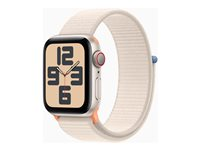 Apple Watch SE (GPS + Cellular) - 2. sukupolvi - 40 mm - tähtivalkoinen - älykello kanssa urheiluranneke - tekstiili - tähtivalkoinen - 32 Gt - Wi-Fi, Bluetooth, LTE - 4G - 27.8 g MRG43KS/A