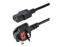 StarTech 3ft (1m) UK Computer Power Cable, BS 1363 to C13 Power Cord, 18AWG, 10A 250V, Black Replacement AC Power Cord, Monitor Power Cable, BS 1363 to IEC 60320 C13 Kettle Lead - PC Power Supply Cable (BS13U-1M-POWER-LEAD) - Strömkabel - BS 1363 (P) till power IEC 60320 C13 - AC 250 V - 10 A - 1 m - formpressad - svart - Storbritannien BS13U-1M-POWER-LEAD