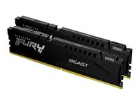 Kingston FURY Beast - DDR5 - pakkaus - 64 Gt: 2 x 32 Gt - DIMM 288 nastaa - 6400 MHz / PC5-51200 - CL32 - 1.4 V - puskuroimaton - on-die ECC - musta KF564C32BBEK2-64