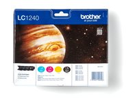 Brother LC1240 Value Pack - Svart, gul, cyan, magenta - original - blister med akustiskt / elektromagnetiskt alarm - bläckpatron - för Brother DCP-J525W, DCP-J725DW, DCP-J925DW LC1240VALBPDR