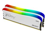 Kingston FURY Beast - RGB Special Edition - DDR4 - pakkaus - 16 Gt: 2 x 8 Gt - DIMM 288 nastaa - 3600 MHz / PC4-28800 - CL17 - 1.35 V - puskuroimaton - non-ECC - valkoinen KF436C17BWAK2/16