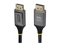 StarTech - DisplayPort-kabel - DisplayPort (hane) spärrad till DisplayPort (hane) spärrad - DisplayPort 2.1 - 1.5 m - passiv, 16K60Hz stöd, 10K60Hz stöd, 8K60Hz stöd, 8K240Hz stöd, UHBR20, upp till 80 Gbps dataöverföringshastighet, VESA DP80-certifierad, HDR10-stöd - svart DP21V-150C-DP80-CBL