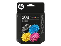 HP 308 - 2-pack - svart, gul, cyan, magenta - original - box - bläckpatron - för P/N: 714N0A#B1H, A24JKB#B1H, B18JWA#B1H, C2WR9A#B1H, C2XR6A#B1H, C2XR8A#B1H, C2XS1B#687 6L6S6UE