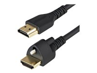 Startech 1m (3ft) HDMI Cable with Locking Screw, 4K 60Hz HDR 10, High Speed HDMI 2.0 Monitor Cable with Locking Screw Connector for Secure Connection, HDMI Cable with Ethernet, M/M - Adjustable M3.0 Screw (HDMM1MLS) - Premium hög hastighet - HDMI-kabel med Ethernet - HDMI hane till HDMI hane låst - 1 m - svart - 4K60Hz (3840 x 2160) stöd HDMM1MLS