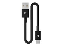 Beats - USB-kabel - USB (hane) till USB-C (hane) - USB 2.0 - 20 cm - flätad, USB Fast Charge (15W), förstärkt design - bultsvart MEQL4ZM/A