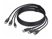 StarTech 6ft (1.8m) Dual-DisplayPort and USB 5Gbps KVM Cable - Tangentbords-/video-/muskabel - USB typ A, DisplayPort (hane) till USB Type B, DisplayPort (hane) - 1.83 m - 4K60Hz stöd, HDR10-stöd - svart DDU1226-KVM-CABLE