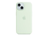 Apple - Skydd för mobiltelefon - MagSafe-kompatibilitet - silikon - soft mint - för iPhone 15 MWNC3ZM/A
