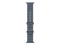 Apple - Band för smart klocka - 49 mm, naturlig titanfinish - 130 - 200 mm - ankare blå - för Watch Hermès Series 12, SE 3, Series 10, Series 11, Series 12, Ultra 3, Ultra 4 MGCC4ZM/A