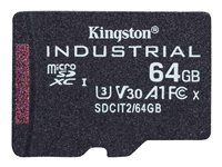 Kingston Industrial - Flash-muistikortti - 64 Gt - A1 / Video Class V30 / UHS-I U3 / Class10 - microSDXC UHS-I SDCIT2/64GBSP