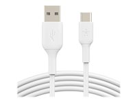 Belkin BoostCharge - USB-kaapeli - 24 pin USB-C (uros) to USB (uros) - 15 cm - valkoinen CAB001BT0MWH