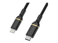 OtterBox Standard - Lightning-kabel - Lightning hane till USB-C hane - 1 m - svart skimmer - USB Power Delivery (60W) 78-52551