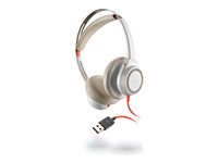 HP Poly Blackwire 7225 - Blackwire 7200 series - headset - kabelansluten - USB-A - vit - TAA-kompatibel 7W077AA